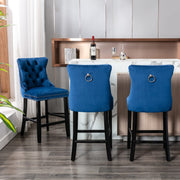 Finch Velvet Bar Stool Set of 6 – Blue
