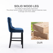 Finch Velvet Bar Stool Set of 6 – Blue