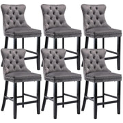 Brentwood Velvet Bar Stool Set of 6 – Grey