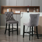 Brentwood Velvet Bar Stool Set of 6 – Grey