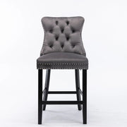 Brentwood Velvet Bar Stool Set of 6 – Grey
