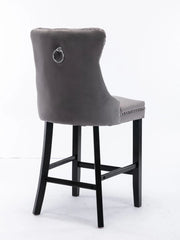 Brentwood Velvet Bar Stool Set of 6 – Grey