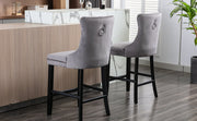 Brentwood Velvet Bar Stool Set of 6 – Grey