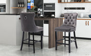 Brentwood Velvet Bar Stool Set of 6 – Grey