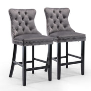Brentwood Velvet Bar Stool Set of 6 – Grey