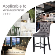 Brentwood Velvet Bar Stool Set of 6 – Grey