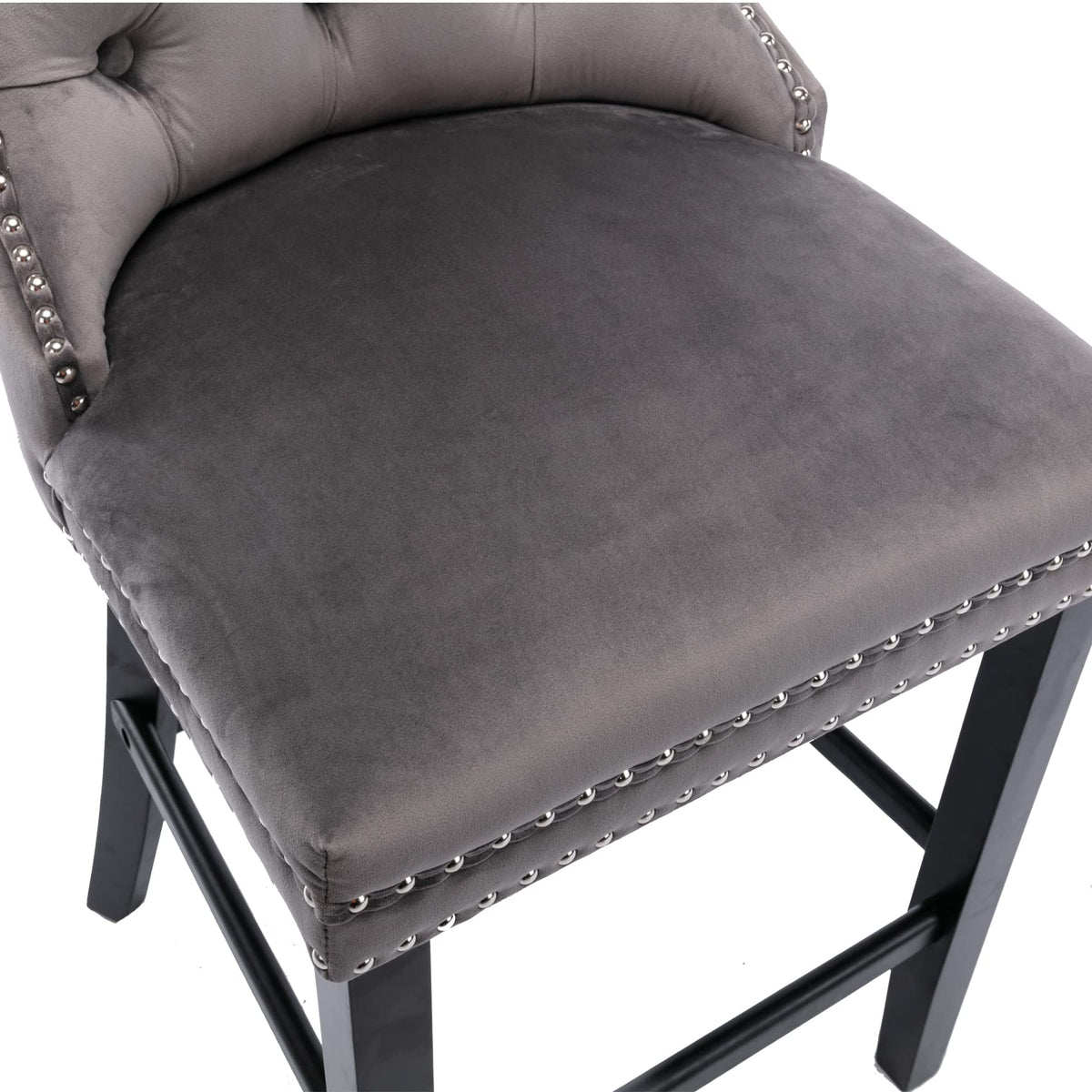 Brentwood Velvet Bar Stool Set of 6 – Grey