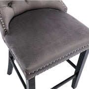 Brentwood Velvet Bar Stool Set of 6 – Grey