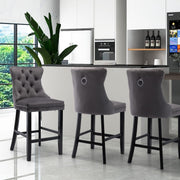 Brentwood Velvet Bar Stool Set of 6 – Grey