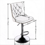 Cruz Velvet Gas-Lift Swivel Bar Stool Set of 4 – Grey
