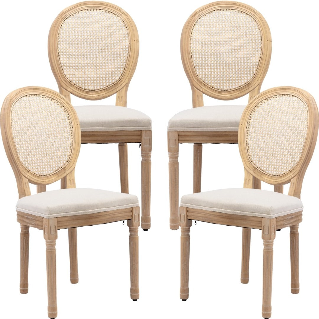 Aaden Rattan Dining Chair – Beige