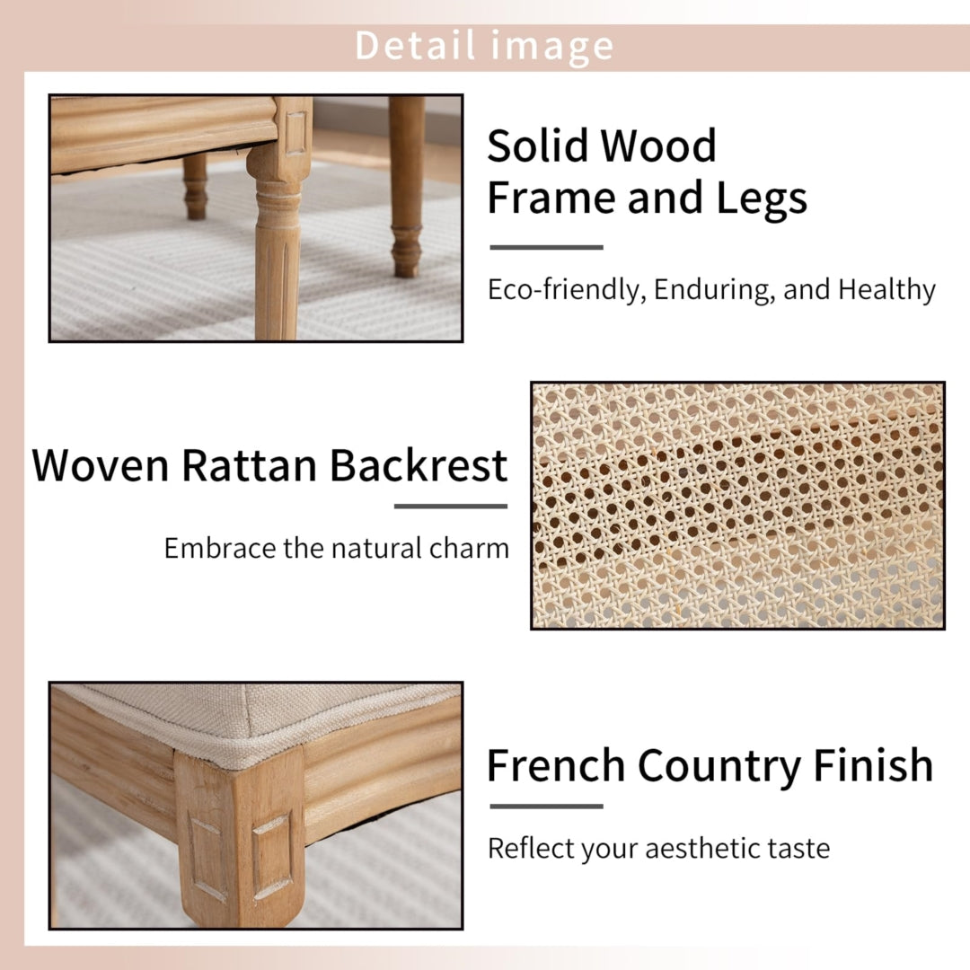 Aaden Rattan Dining Chair – Beige