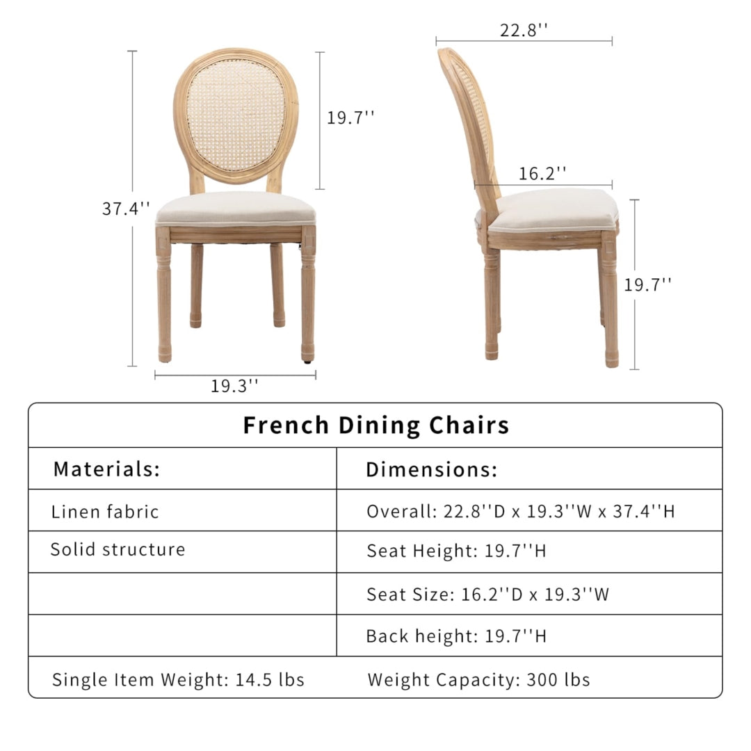 Aaden Rattan Dining Chair – Beige