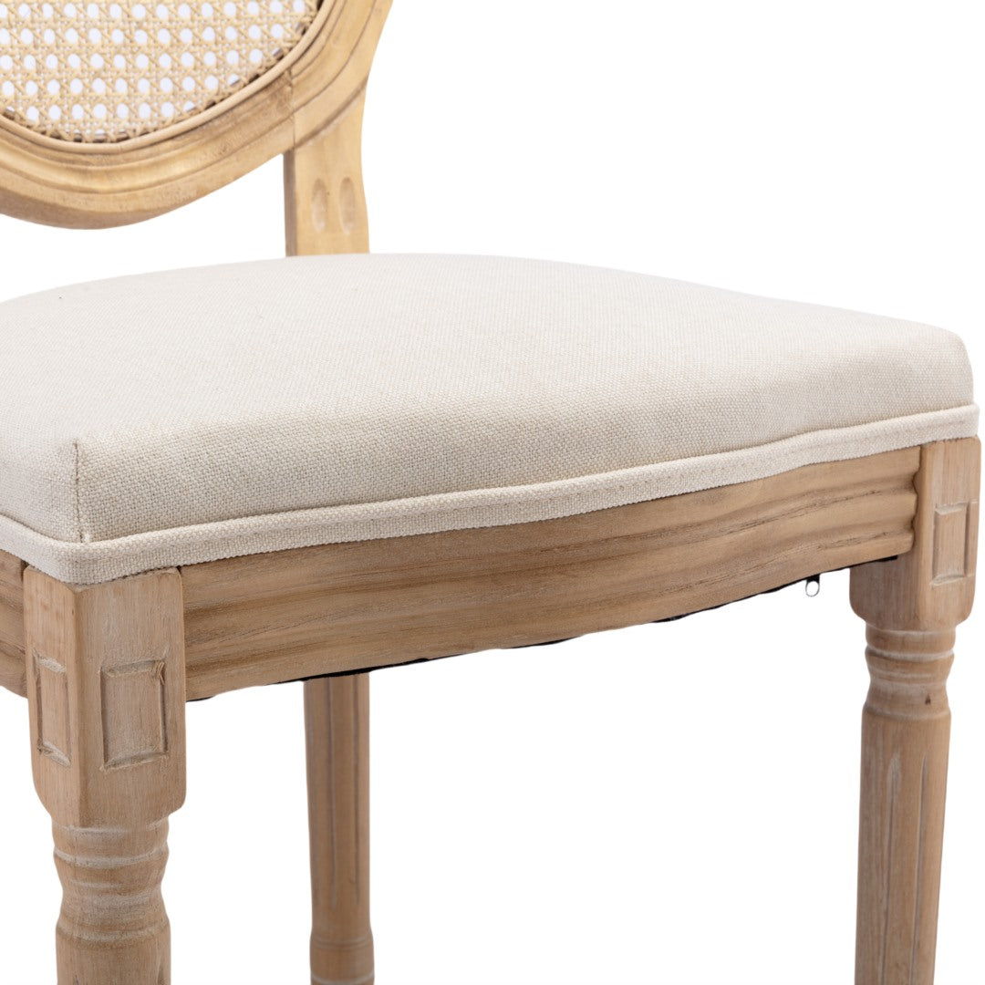 Aaden Rattan Dining Chair – Beige