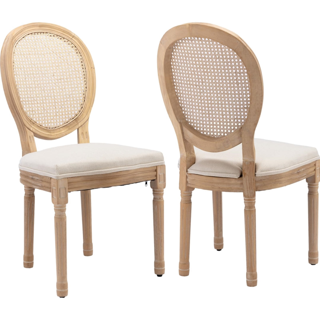 Aaden Rattan Dining Chair – Beige