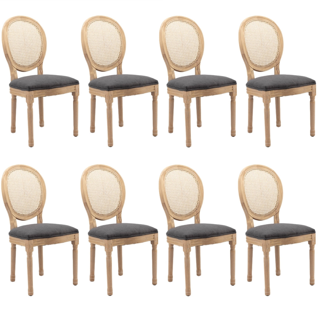 Aaden Rattan Dining Chair – Grey