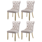 Enzo Velvet Dining Chair Set of 4 – Beige