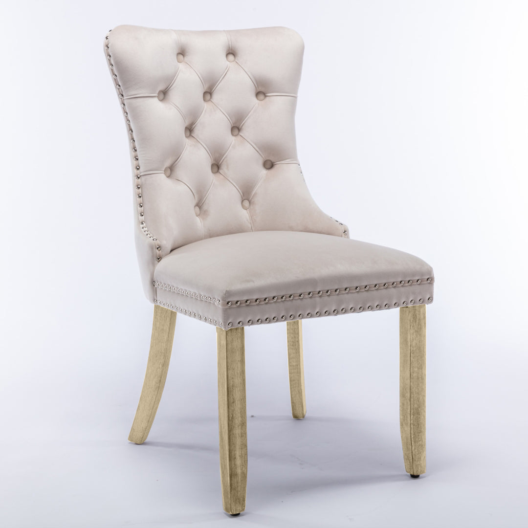 Enzo Velvet Dining Chair Set of 4 – Beige