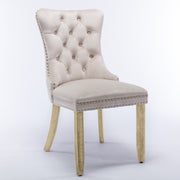 Enzo Velvet Dining Chair Set of 4 – Beige