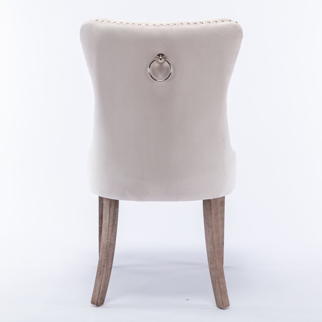 Enzo Velvet Dining Chair Set of 4 – Beige
