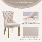 Enzo Velvet Dining Chair Set of 4 – Beige