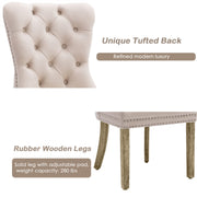 Enzo Velvet Dining Chair Set of 6 – Beige