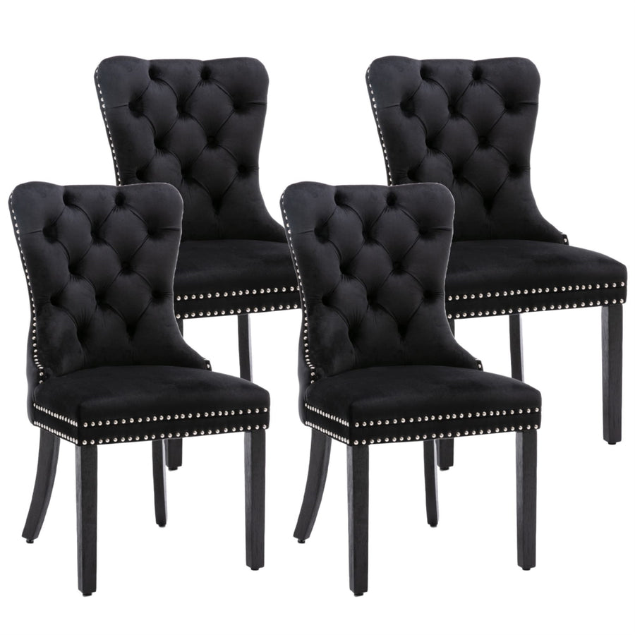 Farlow Velvet Dining Chair Set of 4 – Black