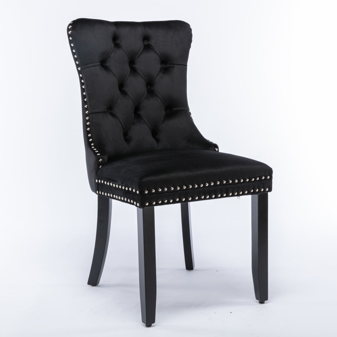 Farlow Velvet Dining Chair Set of 4 – Black