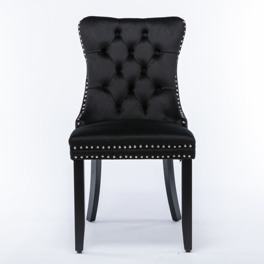 Farlow Velvet Dining Chair Set of 4 – Black