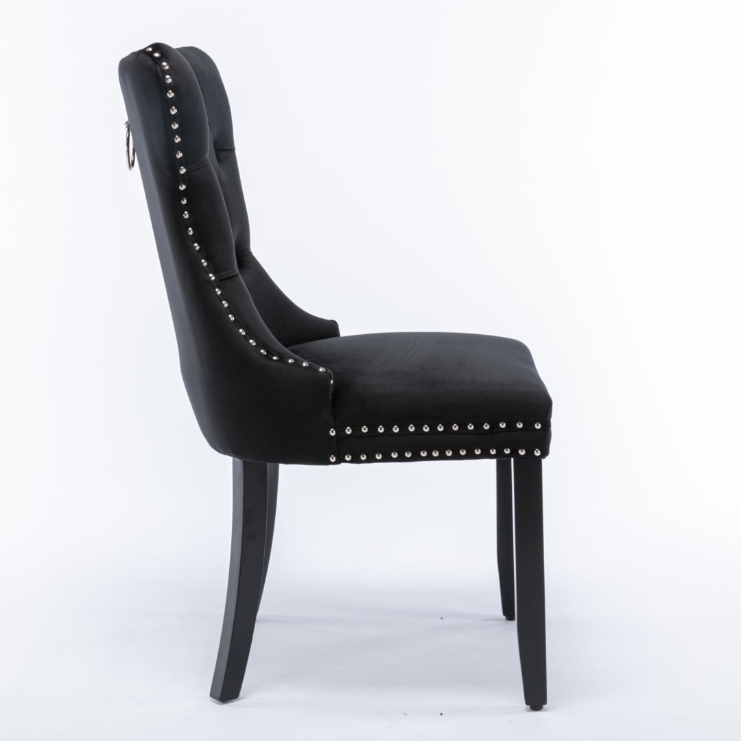 Farlow Velvet Dining Chair Set of 4 – Black
