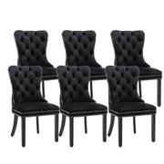 Farlow Velvet Dining Chair Set of 6 – Black