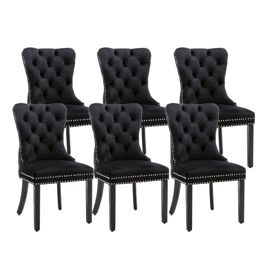 Farlow Velvet Dining Chair Set of 6 – Black