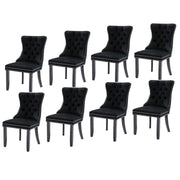 Farlow Velvet Dining Chair Set of 8 – Black