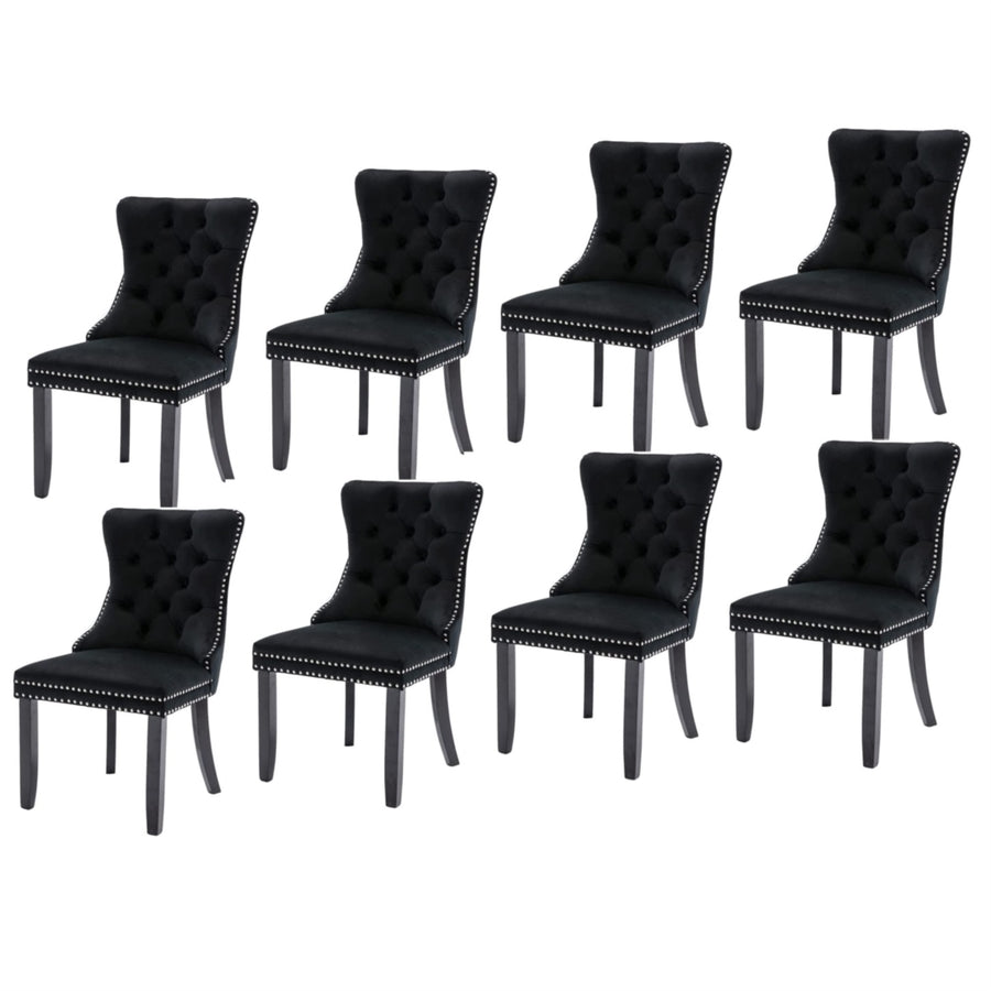 Farlow Velvet Dining Chair Set of 8 – Black