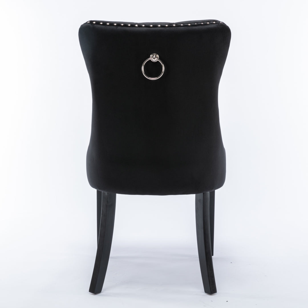 Farlow Velvet Dining Chair Set of 8 – Black