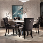Farlow Velvet Dining Chair Set of 8 – Black