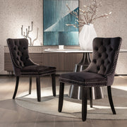 Farlow Velvet Dining Chair Set of 8 – Black