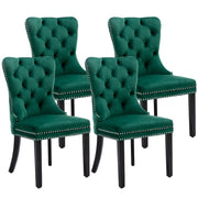 Finch Velvet Dining Chair Set of 4 – Green