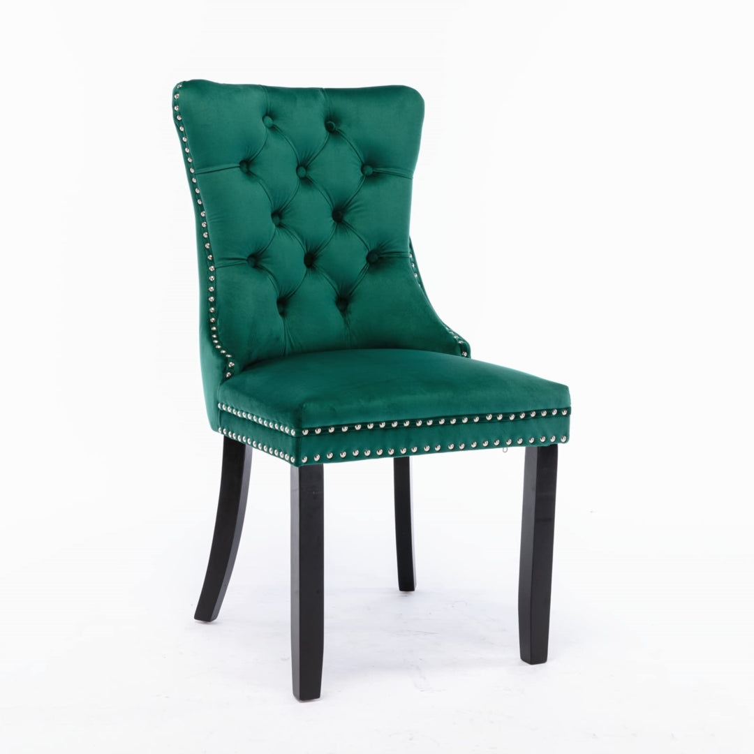 Finch Velvet Dining Chair Set of 4 – Green