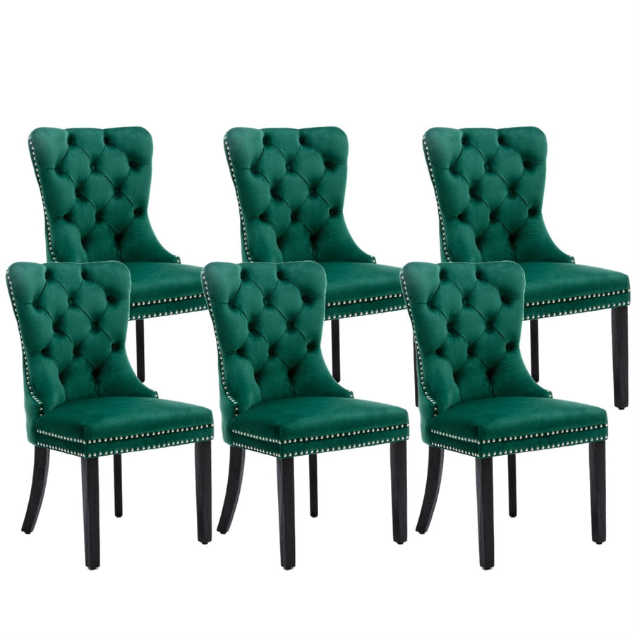 Finch Velvet Dining Chair Set of 6 – Green