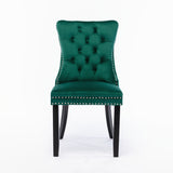 6x Velvet Dining Chairs- Green