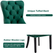 Finch Velvet Dining Chair Set of 6 – Green