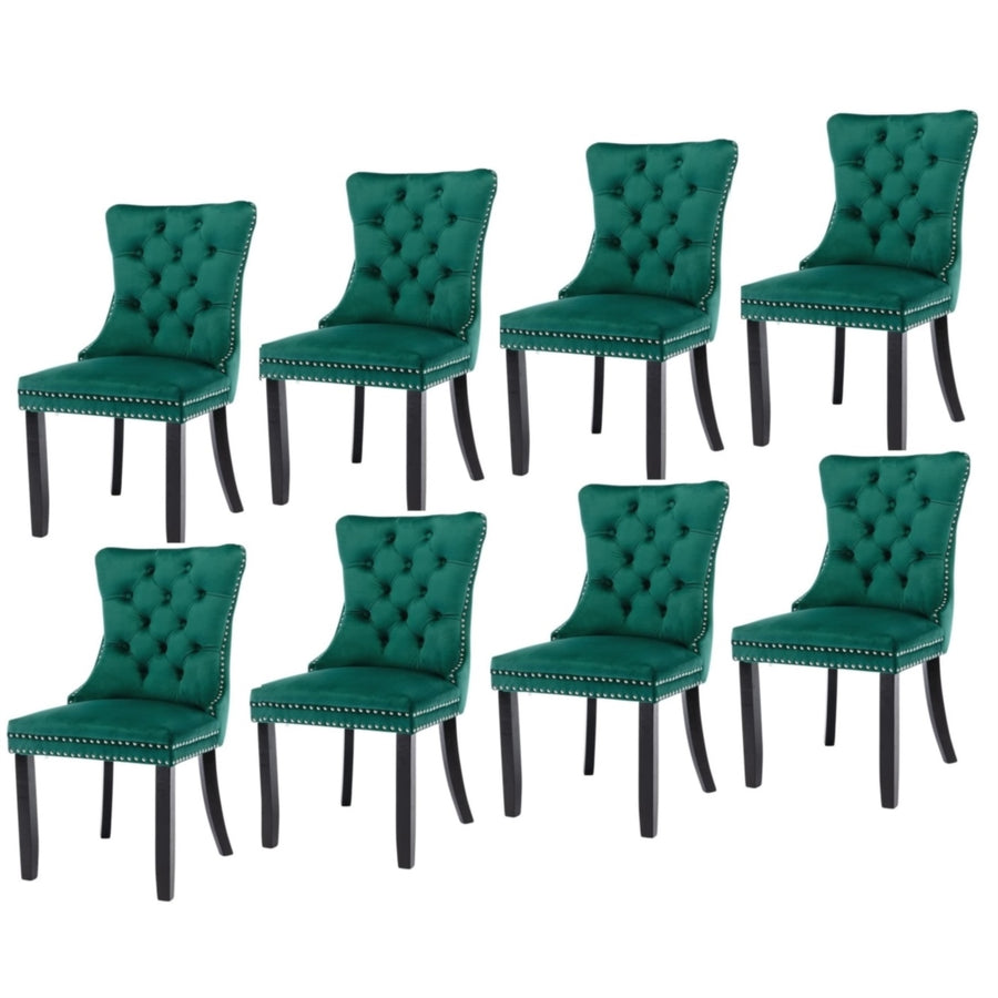 Finch Velvet Dining Chair Set of 8 – Green