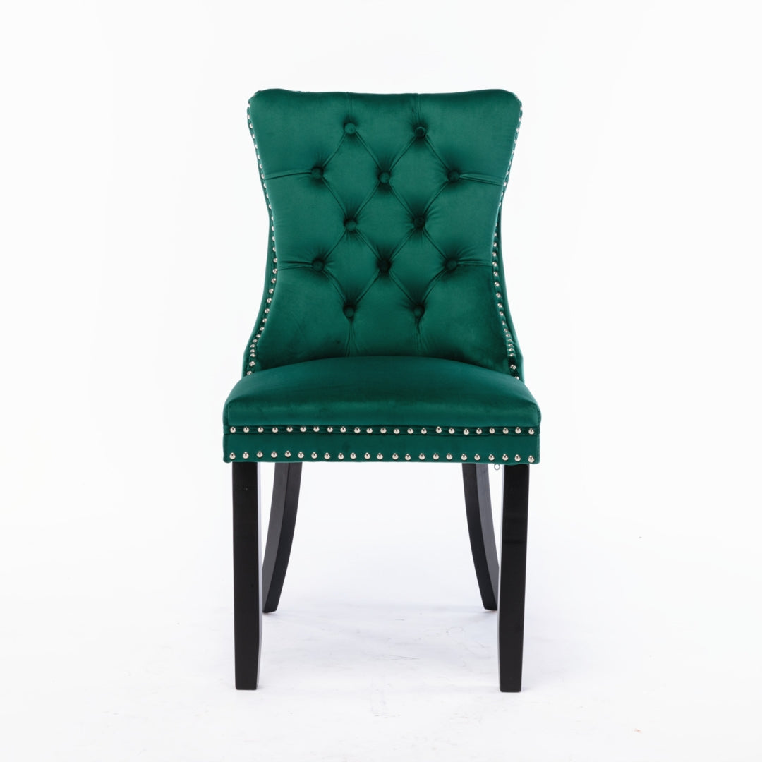 Finch Velvet Dining Chair Set of 8 – Green