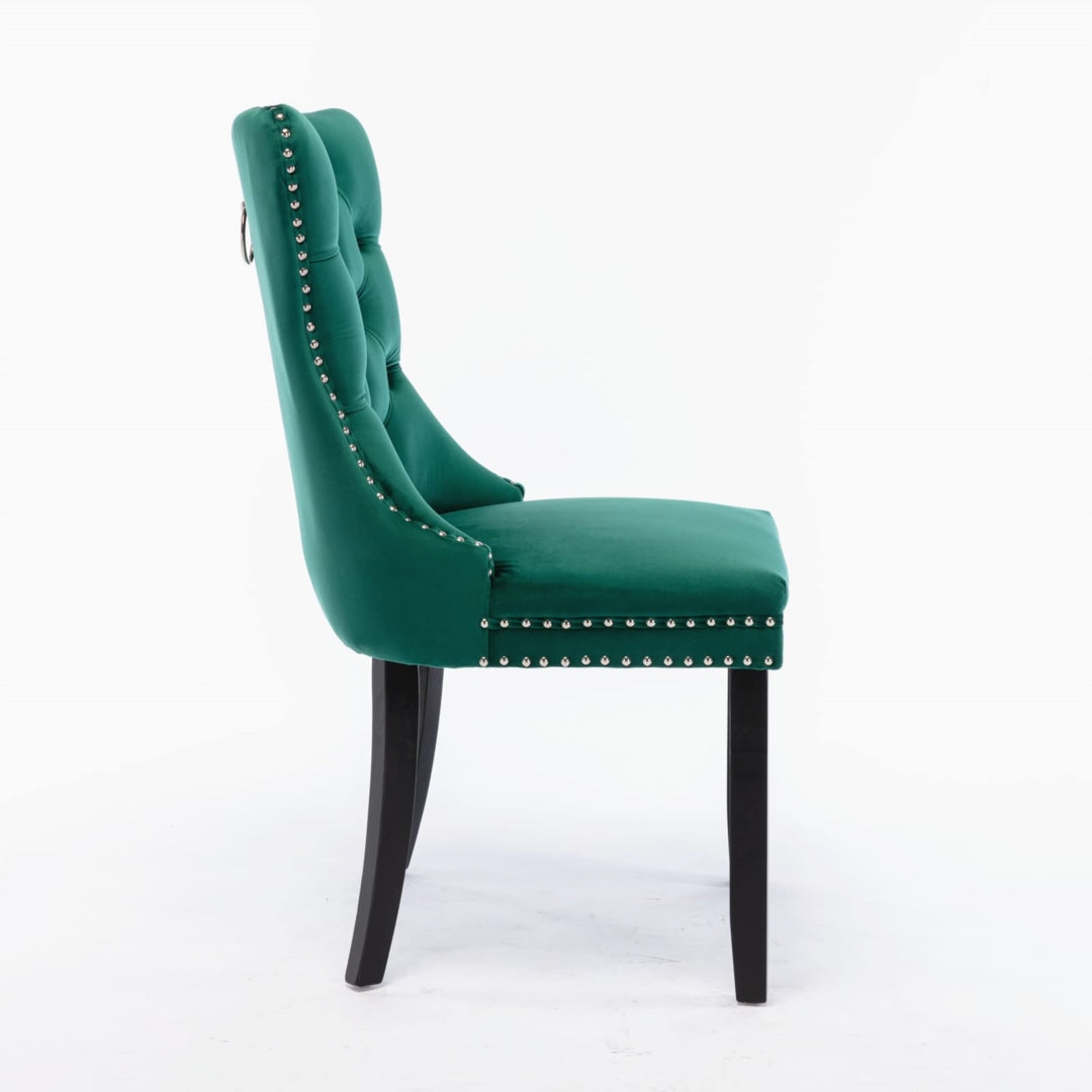 Finch Velvet Dining Chair Set of 2 – Green