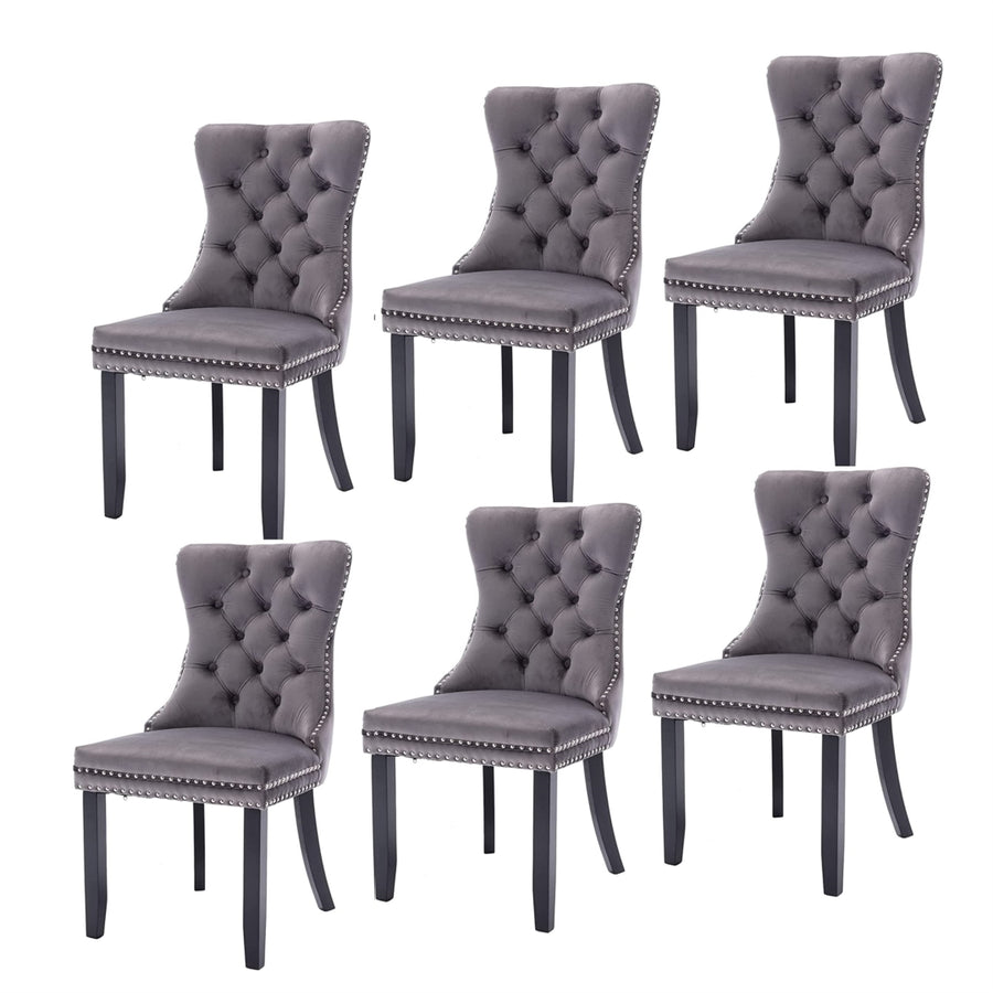 Finley Velvet Dining Chair Set of 6 – Grey