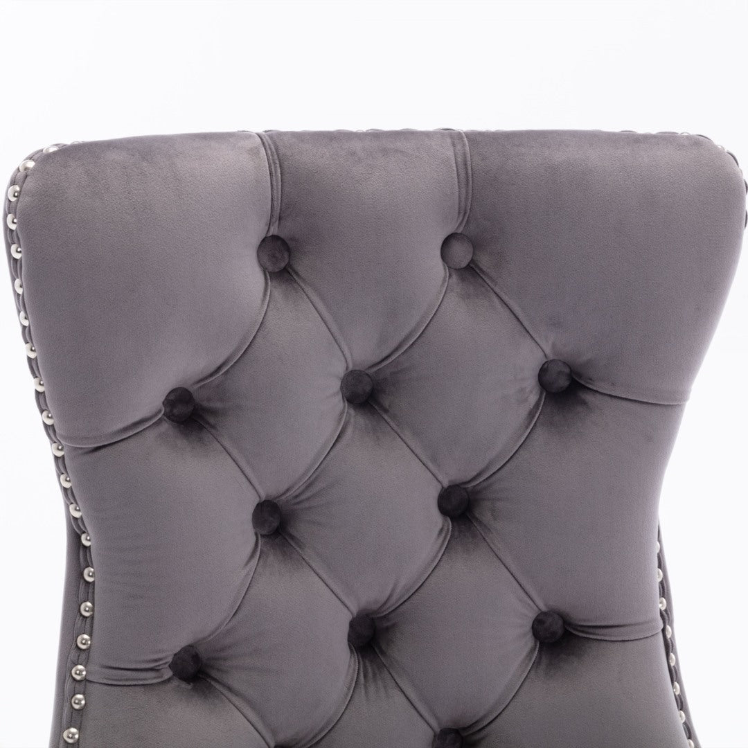 Finley Velvet Dining Chair Set of 6 – Grey