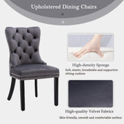 Finley Velvet Dining Chair Set of 6 – Grey