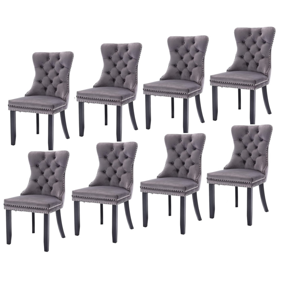 Finley Velvet Dining Chair Set of 8 – Grey