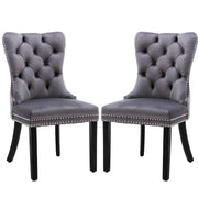 Finley Velvet Dining Chair Set of 8 – Grey